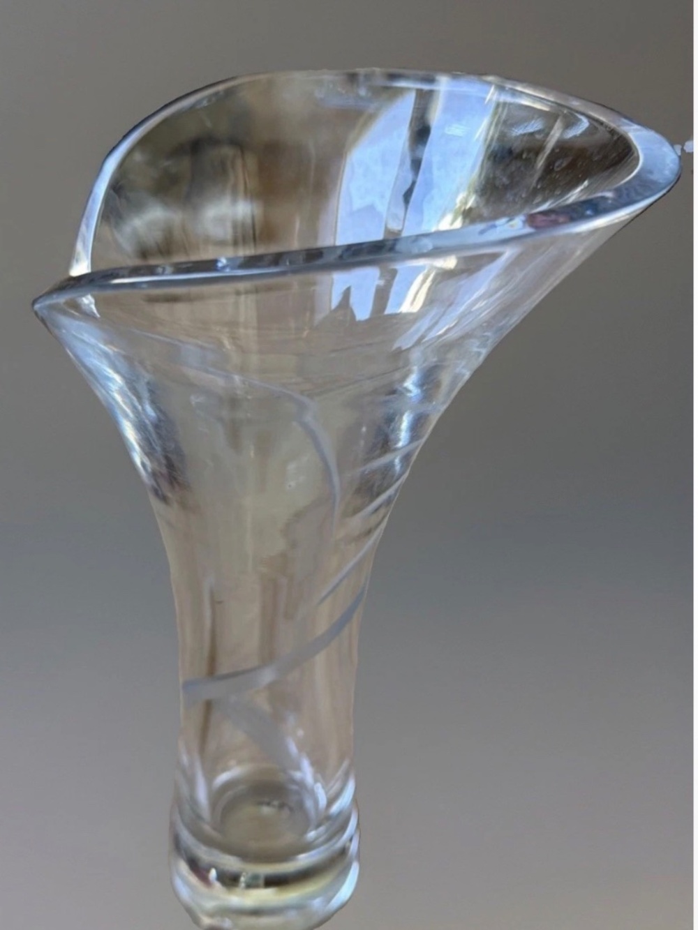 Vintage Mikasa curtain Call Lead Crystal 11” Flared Trumpet Vase Germany